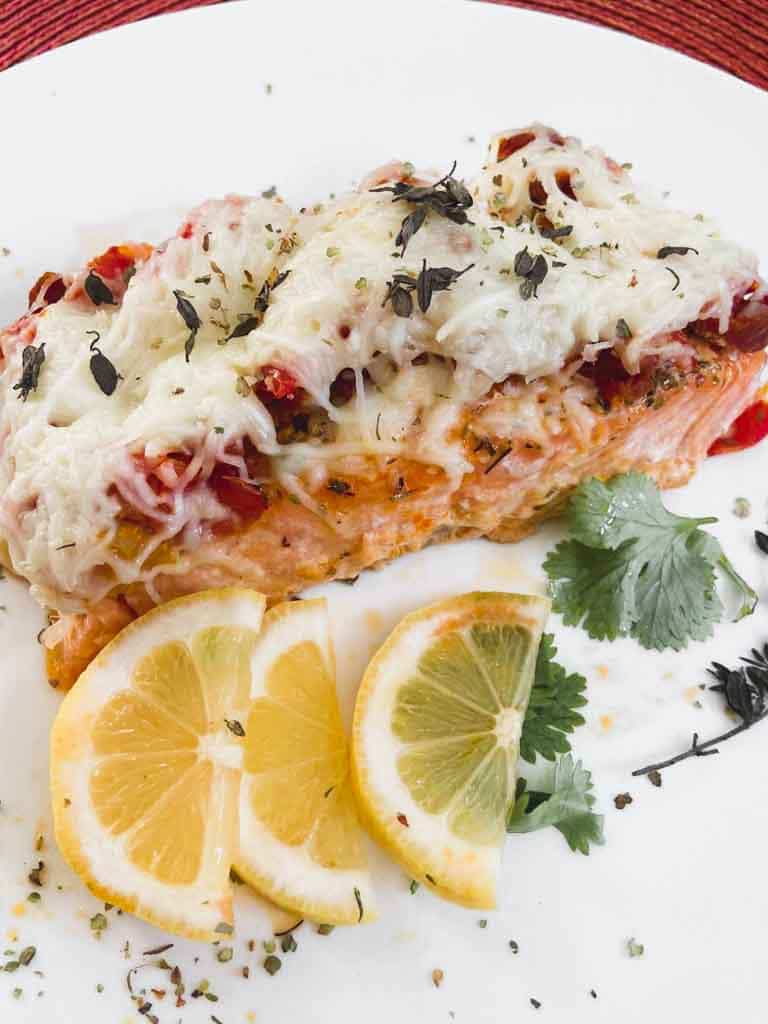 Chilean salmon recipe on a plate. 