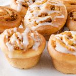 A plate of carrot cake cruffins.